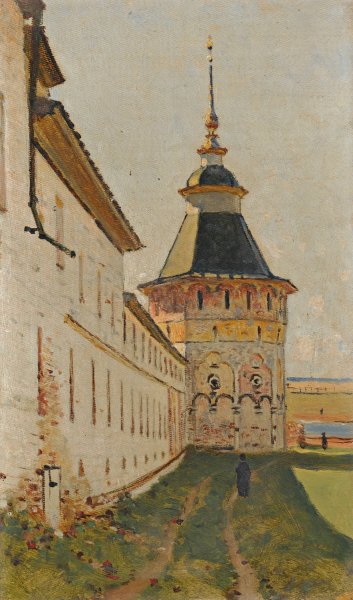 Monastery Tower by Vasily Vereshchagin - Hand-Painted Oil Painting Reproduction