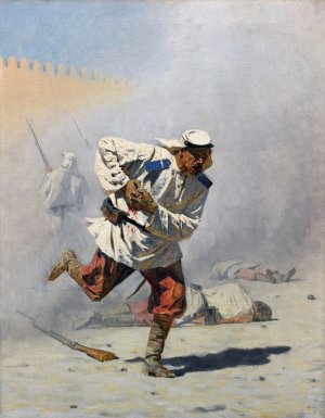 Mortally wounded by Vasily Vereshchagin Oil Painting