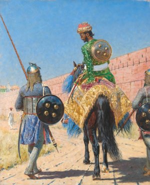 Mounted Warrior in Jaipur by Vasily Vereshchagin Oil Painting