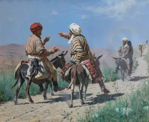 Mullahs going to Bazaar Oil painting by Vasily Vereshchagin