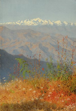 Sunset In The Himalayas by Vasily Vereshchagin Oil Painting