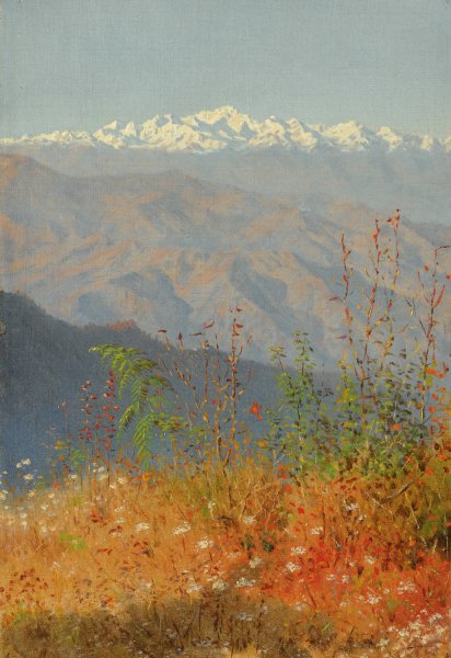 Main Product Photo of Sunset In The Himalayas  Painting by Vasily Vereshchagin