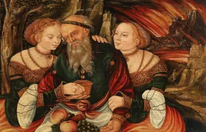 Lot and his Daughters by Veit Thiem Oil Painting