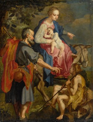 The Flight Into Egypt by Ventura Salimbeni Oil Painting