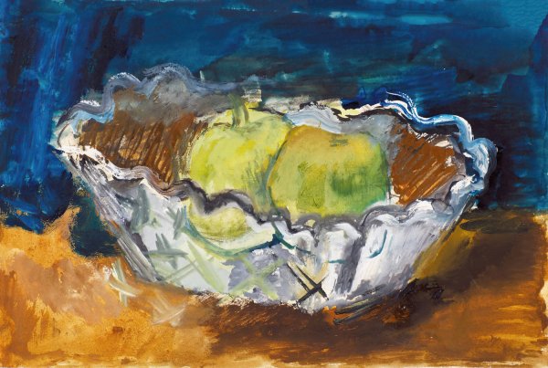 Apples in a Bowl by Vera Mikhailovna Ermolaeva - Hand-Painted Oil Painting Reproduction