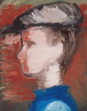 Boy in a Flat Cap by Vera Mikhailovna Ermolaeva Oil Painting