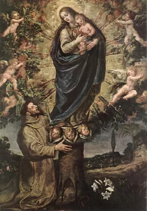 Vision of St Francis of Assisi by Vicente Carducho Oil Painting