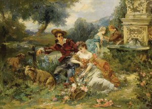 Fete Champetre by Vicente Garcia De Paredes Oil Painting