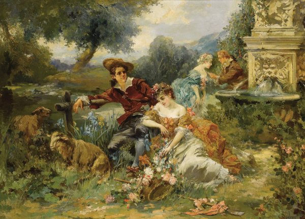 Fete Champetre by Vicente Garcia De Paredes - Hand-Painted Oil Painting Reproduction