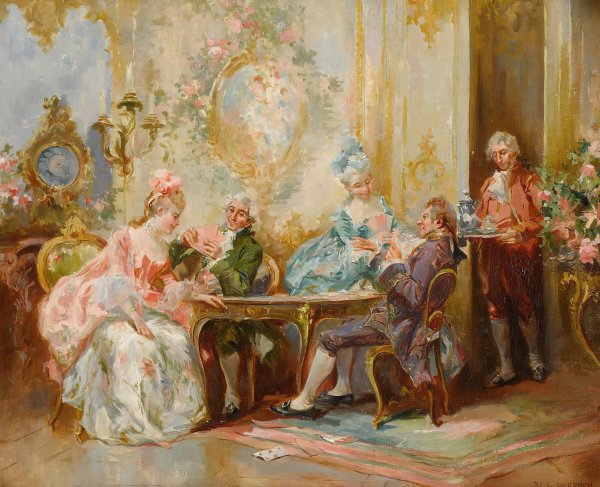 Her Best Hand by Vicente Garcia De Paredes - Hand-Painted Oil Painting Reproduction