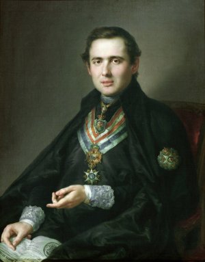 Juan Gutierrez de Leon, Leon The Priest by Vicente Lopez Portana Oil Painting