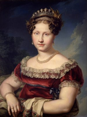 Luisa Carlota de Borbon-Dos Sicilias by Vicente Lopez Portana Oil Painting