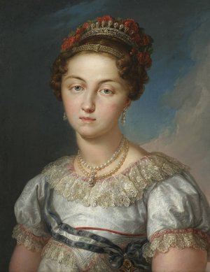 Portrait Of Maria Josefa Amalia De Sajonia, Queen Of Spain by Vicente Lopez Portana Oil Painting