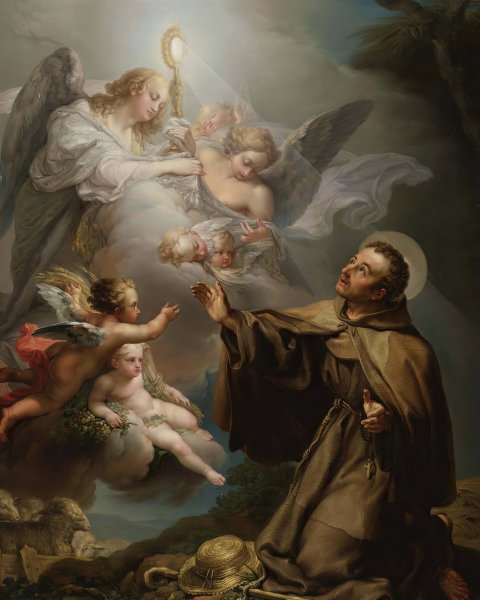 The Apparition Of The Eucharist To San Pascual Bailon by Vicente Lopez Portana - Hand-Painted Oil Painting Reproduction