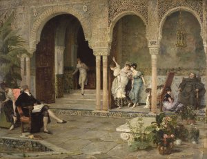 Al escondite by Vicente Palmaroli y Gonzalez Oil Painting
