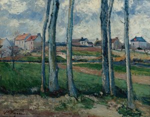 Village a Travers Les Arbres by Victor Alfred Paul Vignon Oil Painting