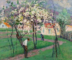 Spring trees by Victor Charreton Oil Painting
