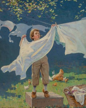 A Man in the Making by Victor Coleman Anderson Oil Painting