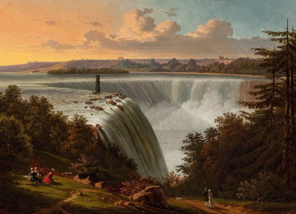 Niagara Falls  by Victor De Grailly - Hand-Painted Oil Painting Reproduction