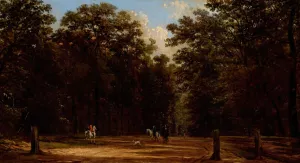 Riders in a Park Oil painting by Victor De Grailly