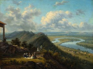 The Oxbow Seen from Mount Holyoke by Victor De Grailly Oil Painting