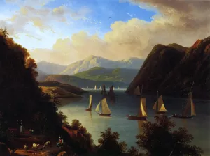 Anthony's Nose on The Hudson by Victor Degrailly - Oil Painting Reproduction