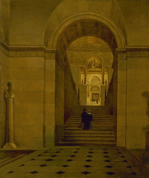 Le grand escalier du Louvre by Victor Duval Oil Painting