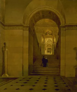Le grand escalier du Louvre by Victor Duval Oil Painting