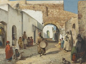 The Musicians of Tangiers by Victor Eeckhout Oil Painting