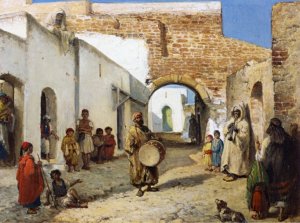 The Musicians of Tangiers by Victor Eeckhout Oil Painting