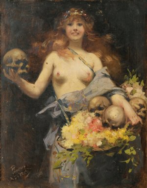 The flower vendor by Victor Emile Prouve Oil Painting