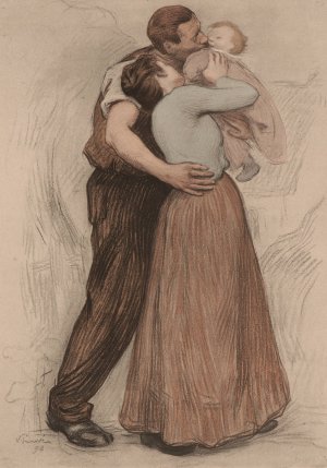 The Kiss by Victor Emile Prouve Oil Painting