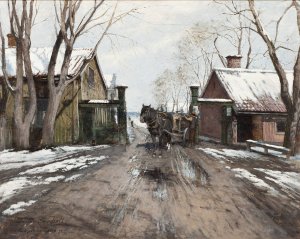 At the City Toll Gate by Victor Forssell Oil Painting