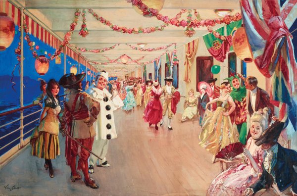 Main Product Photo of A Masked Ball on a Ship Painting by Victor Gabriel Gilbert