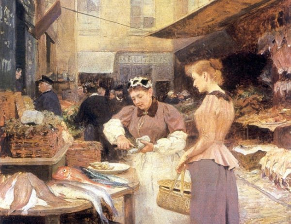 Main Product Photo of A Plate of Oysters Painting by Victor Gabriel Gilbert
