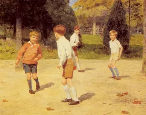 Boys Playing by Victor Gabriel Gilbert - Oil Painting Reproduction