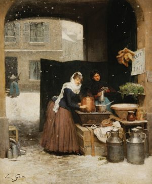 Cremiere En Hiver by Victor Gabriel Gilbert Oil Painting