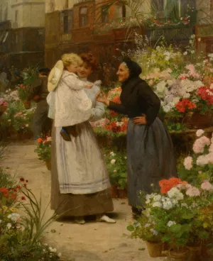 Flower Offering to a Child painting by Victor Gabriel Gilbert