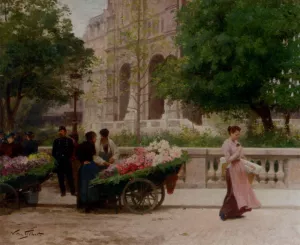 La Place De La Trinite painting by Victor Gabriel Gilbert