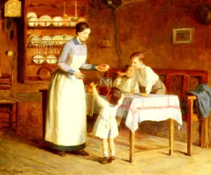 Le Gouter des Enfants by Victor Gabriel Gilbert - Oil Painting Reproduction