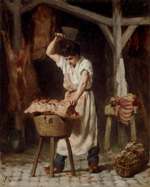 Main Product Photo of Le Jeune Boucher Painting by Victor Gabriel Gilbert