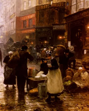 Le Jour De Marche by Victor Gabriel Gilbert Oil Painting