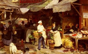 Le Marche De Maubeuge by Victor Gabriel Gilbert Oil Painting