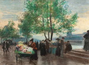 Marchands aux Bords de la Seine, Paris by Victor Gabriel Gilbert Oil Painting