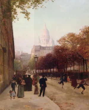 Place D'Anvers Et Le Sacre Coeur, Paris by Victor Gabriel Gilbert - Oil Painting Reproduction