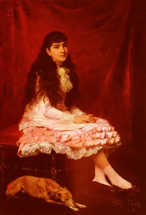 Portrait De Juene Fille by Victor Gabriel Gilbert - Oil Painting Reproduction
