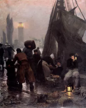 Preparing for Departure, London by Victor Gabriel Gilbert - Oil Painting Reproduction