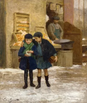 Sharing the Treats by Victor Gabriel Gilbert Oil Painting