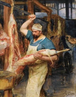 The Butcher by Victor Gabriel Gilbert Oil Painting