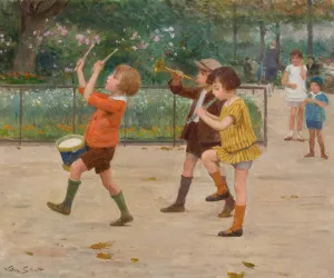 The Children's Band by Victor Gabriel Gilbert Oil Painting
